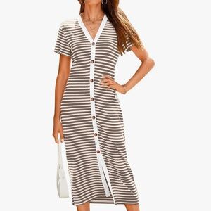 Striped midi dress